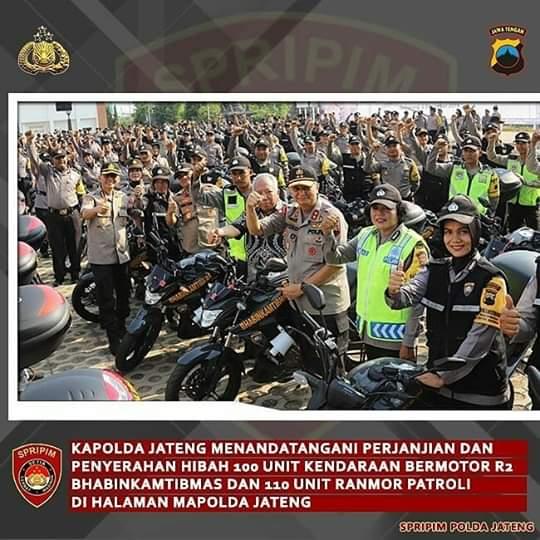 Tingkatkan pelayanan masyarakat, Polda Jateng dapat 210 unit motor kendaraan dinas