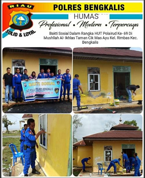 HUT Polairud Ke-69 Mapolresta Kab Bengkalis Adakan Bhakti Sosial