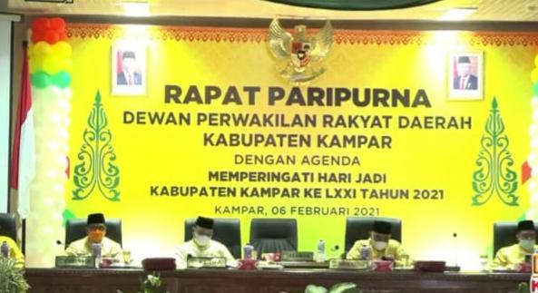 Peringati Hari Jadi Kabupaten Kampar ke-71, DPRD Kampar Gelar Rapat Paripurna