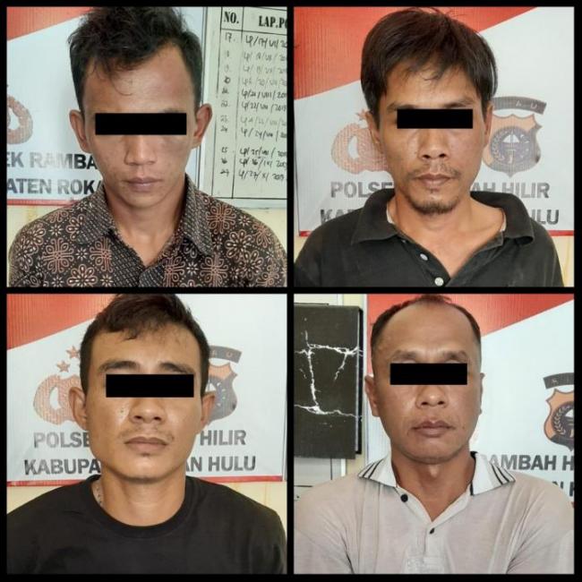 Personil Polsek Rambah Hilir berhasil meringkus komplotan spesialis pencuri hewan ternak sapi