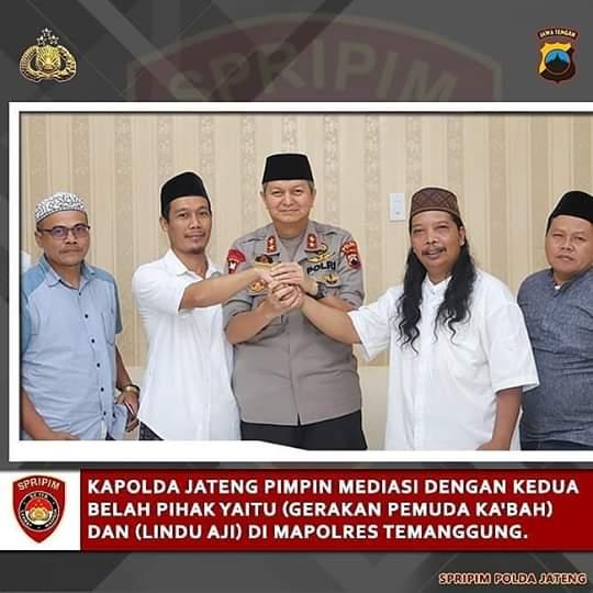 Kapolda Jawa Tengah Irjen Pol Dr. H. Rycko Amelda Dahniel,M.Si pimpin mediasi di Mapolres Temanggung