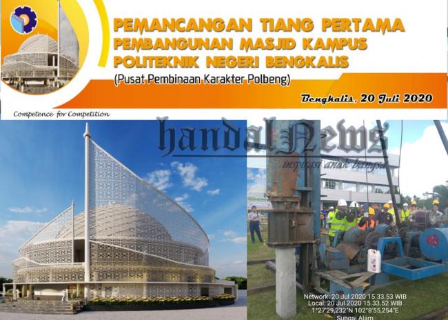 Pancangkan Tiang Pertama Pembangunan Masjid Polbeng Bengkalis