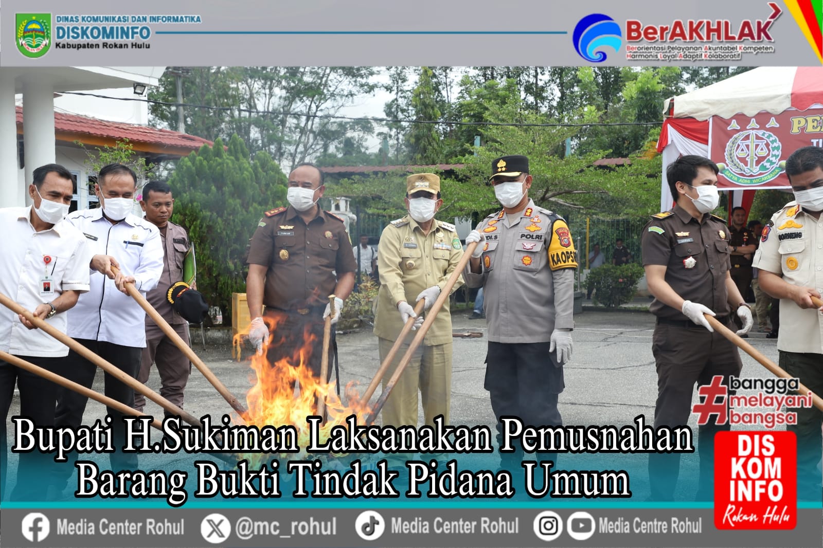 Bersama Kejari, Bupati Sukiman Laksanakan Pemusnahan Barang Bukti Tindak Pidana Umum