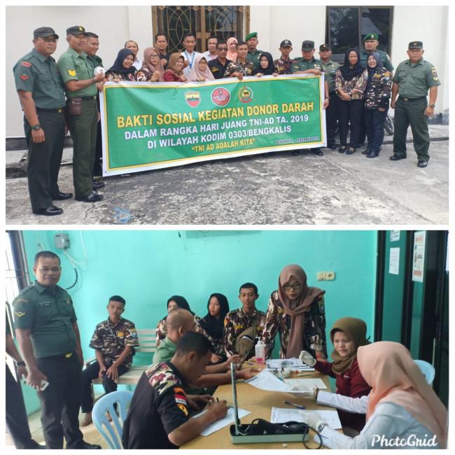 Kodim 0303 Bengkalis Bersama KB-FKPPI Bengkalis Gelar Donor Darah Sempena Hari Juang TNI AD