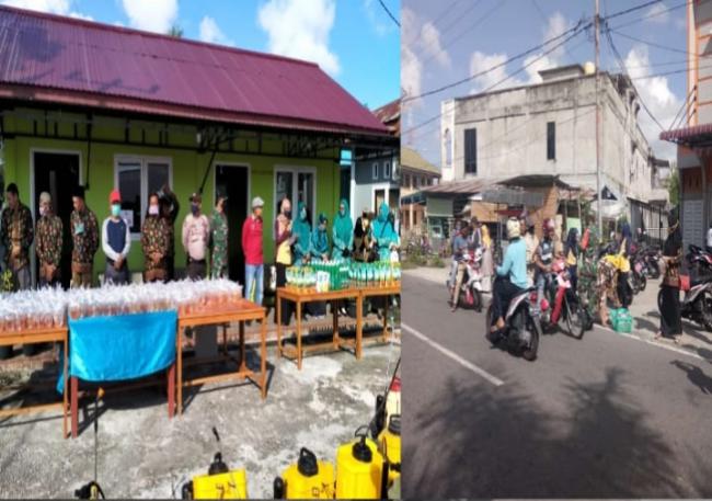 Kades Bersama Relawan Desa Wonosari Membagikan masker, Wedang Jahe Dan Sembako