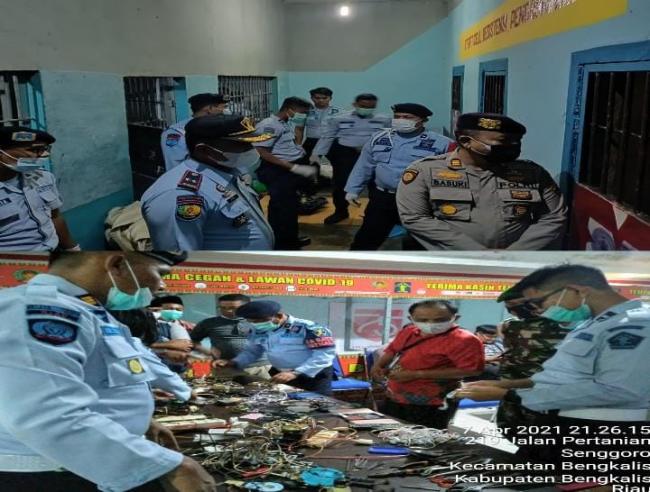 Jelang Bulan Ramadhan, Lapas Kelas II A Bengkalis Gelar Razia Gabungan Kamar Warga Binaan