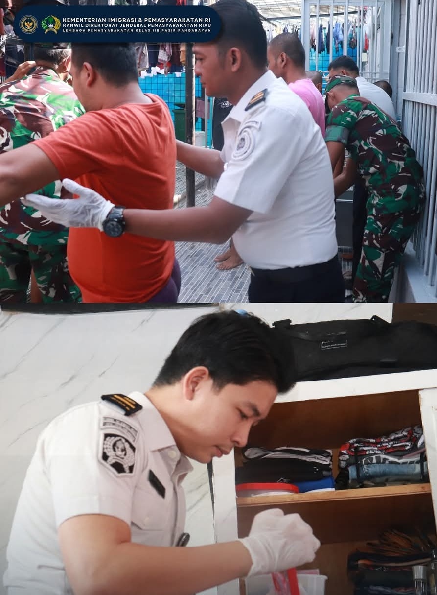 Tingkatkan Kewaspadaan Ramadan, Lapas Pasir Pangarayan Gelar Razia Gabungan Bersama TNI