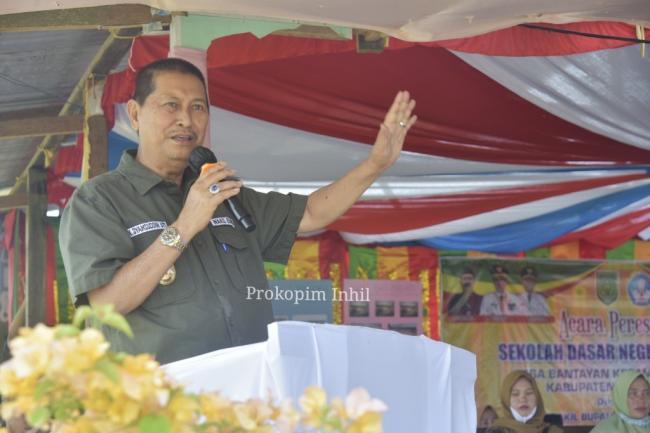 Resmikan (SDN) 047 Melati, Wabup H.Syamsudin Uti : Jangan Enggan Berinvestasi Bidang Pendidikan