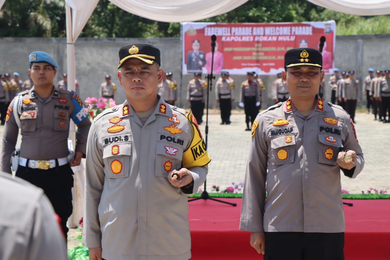 Pisah Sambut Kapolres Rohul Dari AKBP Pangucap Priyo Soegito Kepada AKBP Budi Setiyono