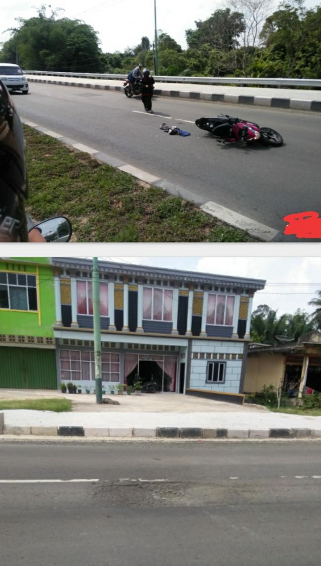 Lubang maut jalan lintas raya Bangkinang Pekanbaru pun akhirnya menelan Korban