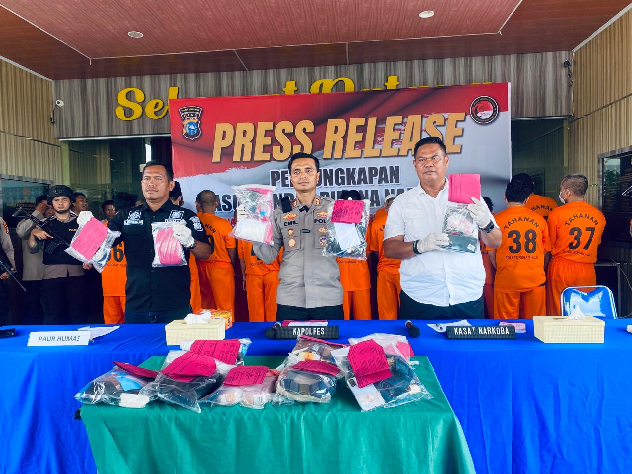 Polres Rohul Gelar Press Release Kasus Pidana Narkotika