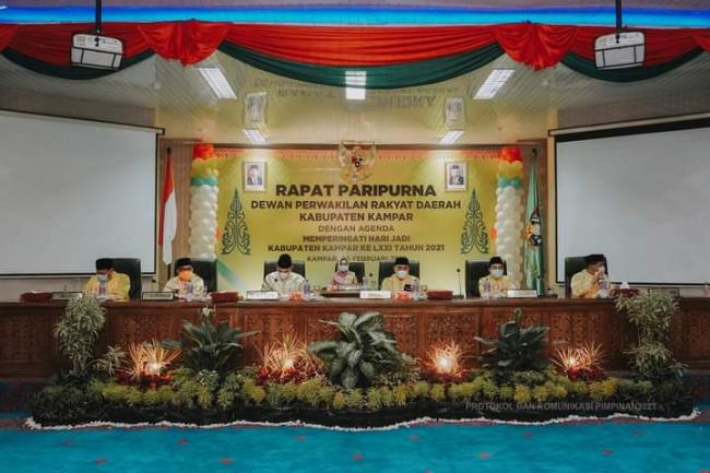Peringati Hari Jadi Kampar Ke 71, DPRD Kampar Sidang Paripurna Dalam Tema Basamo Mambolo Nagogh