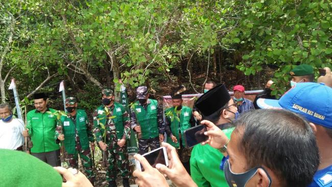 Peringati Hari Hutan dan Hari Air Sedunia, SANTAN NU Tanam Ribuan Mangrove dan Benih Ikan