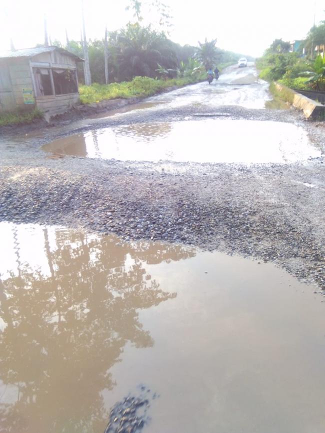 Jalan lintas penghubung Kec Kabun Kec Tandun Kabupaten Rokan Hulu butuh perhatian Pemerintah