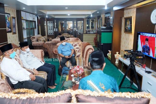 Secara Virtual Bupati Inhil Ikuti Peluncuran Gerakan Cinta Zakat