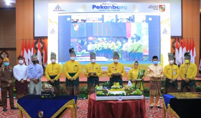 Peringatan HUT Kota Pekanbaru Ke-237 Berlangsung Virtual Tetap Berjalan Khidmat dan Meriah