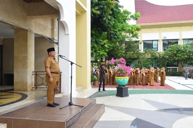 Sekda Kampar Pimpin Apel Gabungan Dilingkungan Pemda