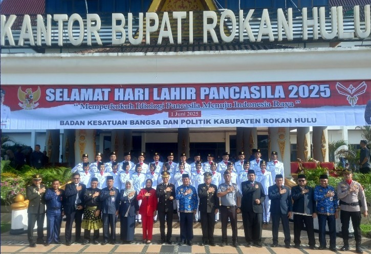 Lapas Pasir Pangarayan Hadiri Upacara Peringatan Hari Lahir Pancasila di Kantor Bupati Rokan Hulu