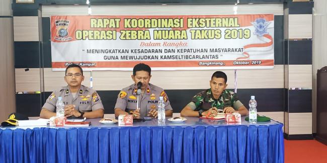 Hari ini Polres Kampar Gelar Rakor Eksternal untuk Kesiapan Operasi Zebra Muara Takus 2019