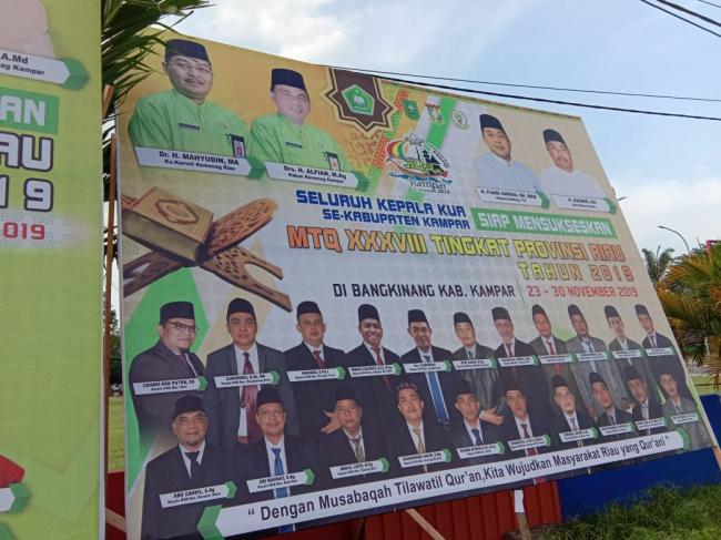 Sukeskan MTQ Tingkat Prov Riau Kemenag Kampar Pasang Belasan Baliho Dan Puluhan Spanduk