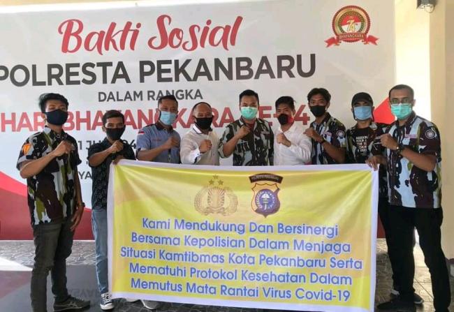 SAPMA IPK Riau Memberi Dukungan Polri di HUT POLRI Ke 74