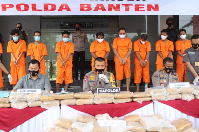 Sindikat Pengedar Ganja Antar Provinsi, Ditangkap Polda Banten