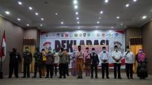 Berkomitmen Bersama Sama Tolak Politik Uang,Forkopimda Kabupaten Siak Beserta Unsur dan Elemen Terka