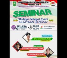 Diikuti Paguyuban se-Riau, Seminar FPK Hadirkan Gubri dan Kapolda