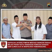 Kapolda Jawa Tengah Irjen Pol Dr. H. Rycko Amelda Dahniel,M.Si pimpin mediasi di Mapolres Temanggung