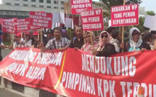 Aksi Damai Koalisi Masyarakt Anti Korupsi Dukung UU Baru KPK, di Perkuat KPK