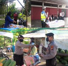 Warga Tionghoa Bengkalis Peduli Covid19 Besama Polres Bengkalis Membagikan 3.000 Masker Untuk Warga