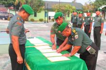 Dandim 0313/KPR Pimpin Serah Terima Jabatan, Danramil 02 Rambah Kapten Inf Kasmir